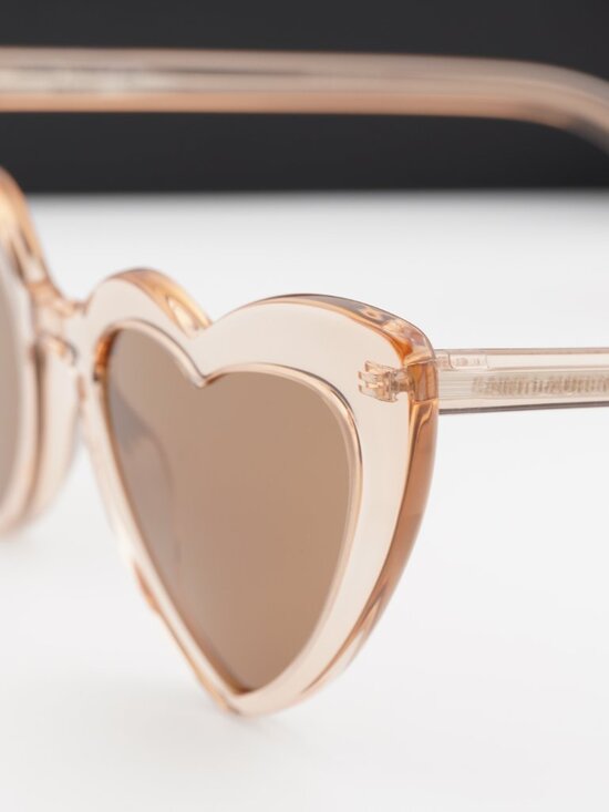Saint Laurent SL181 LOU LOU 020 Heart Sunglasses - Nude / Brown